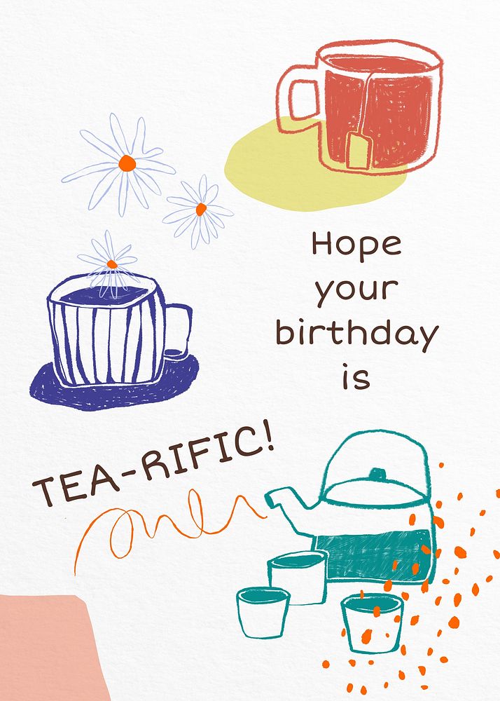 Tea-rific party invitation card