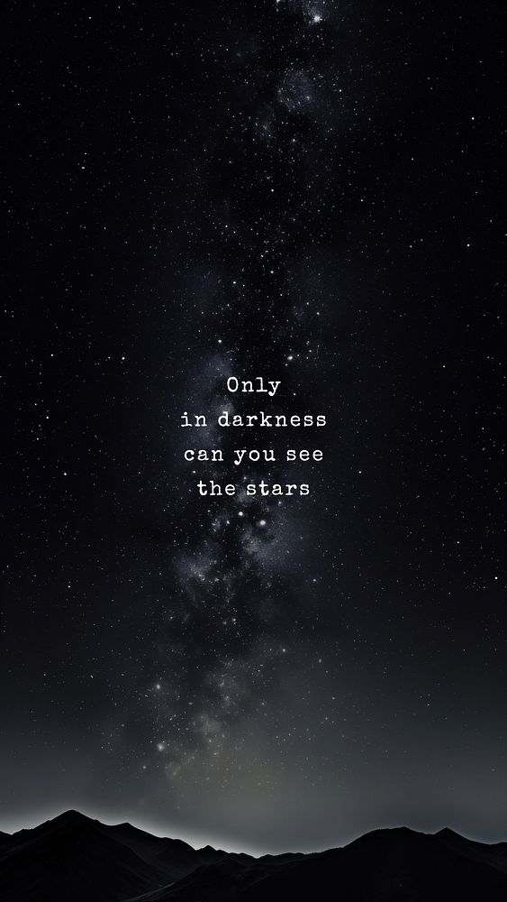 Only in darkness quote Facebook story template