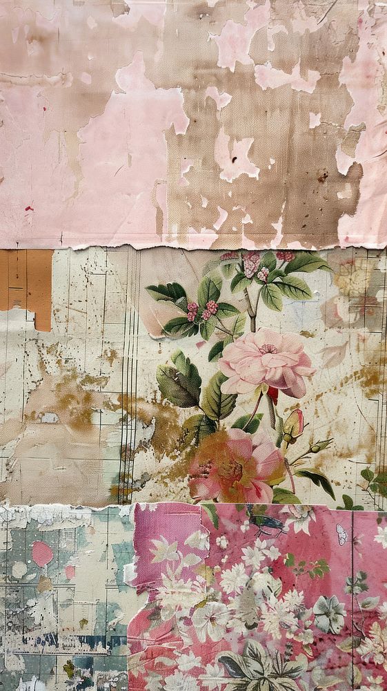 Vintage wallpaper painting blossom pattern.
