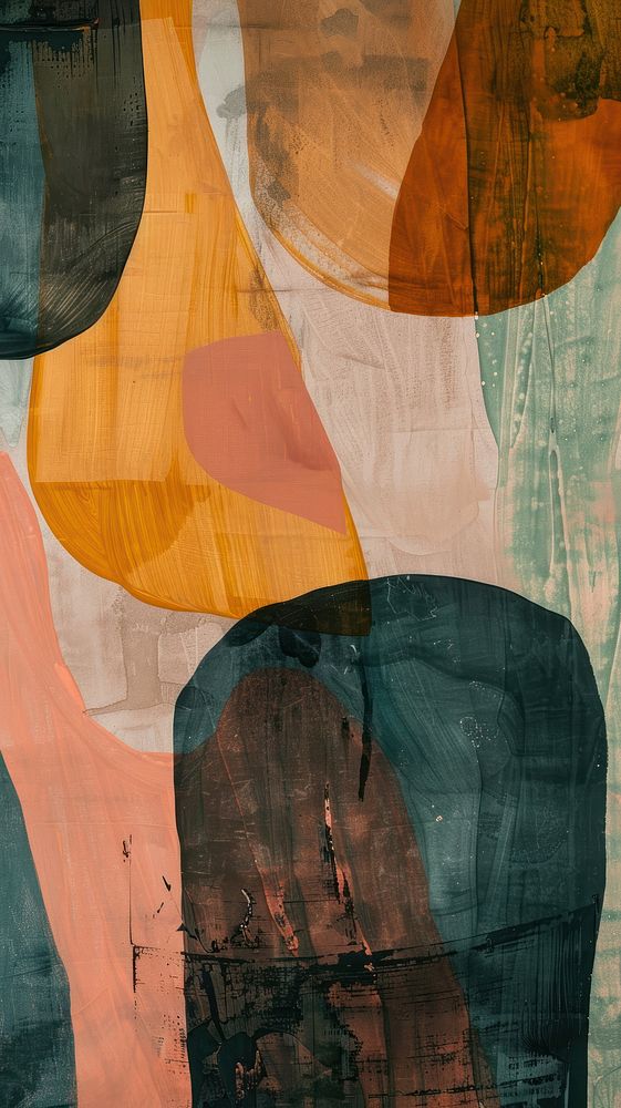 Abstract painting background art collage person.