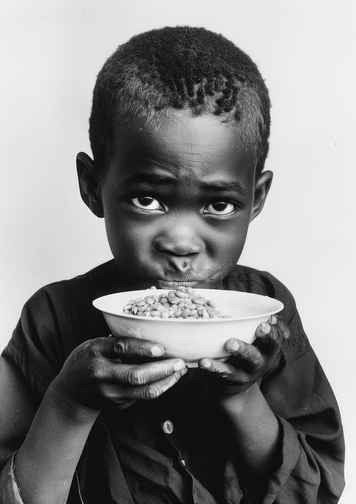 A black kid eating food photography portrait person.