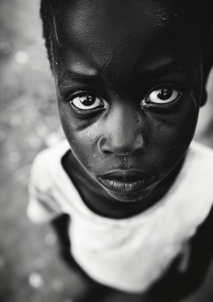 A poor black kid photography portrait person.
