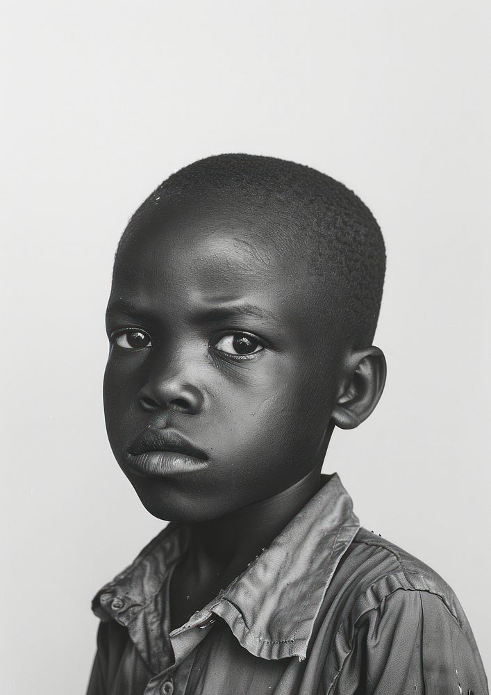 A poor black kid photography portrait person.