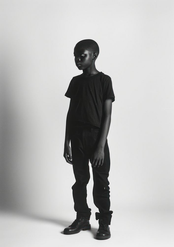 A black kid standing photography portrait clothing.
