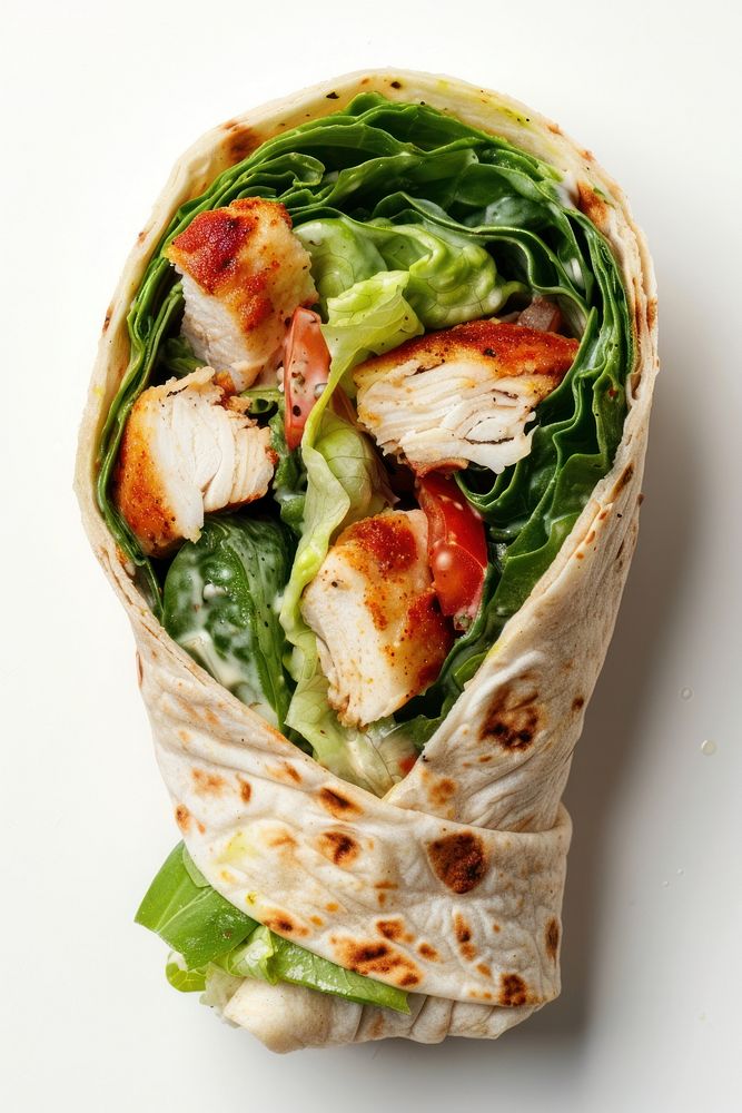 Caesar wrap sandwich bread food.