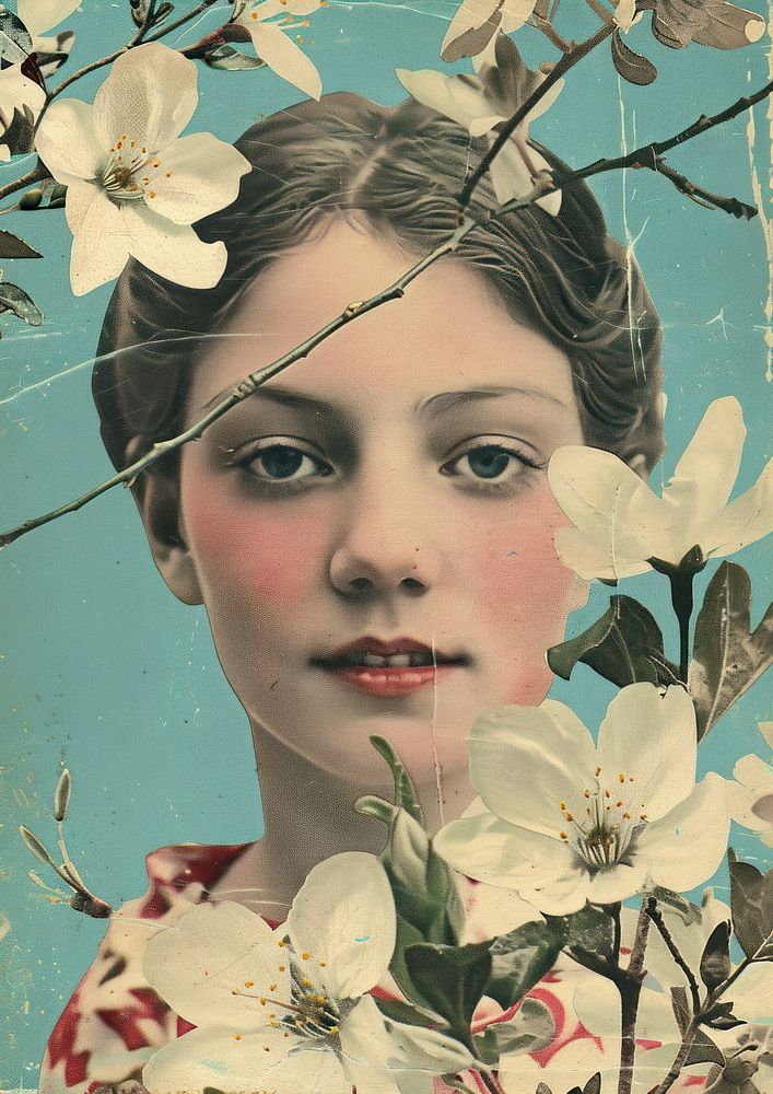 Vintage spring postcard photography asteraceae portrait.