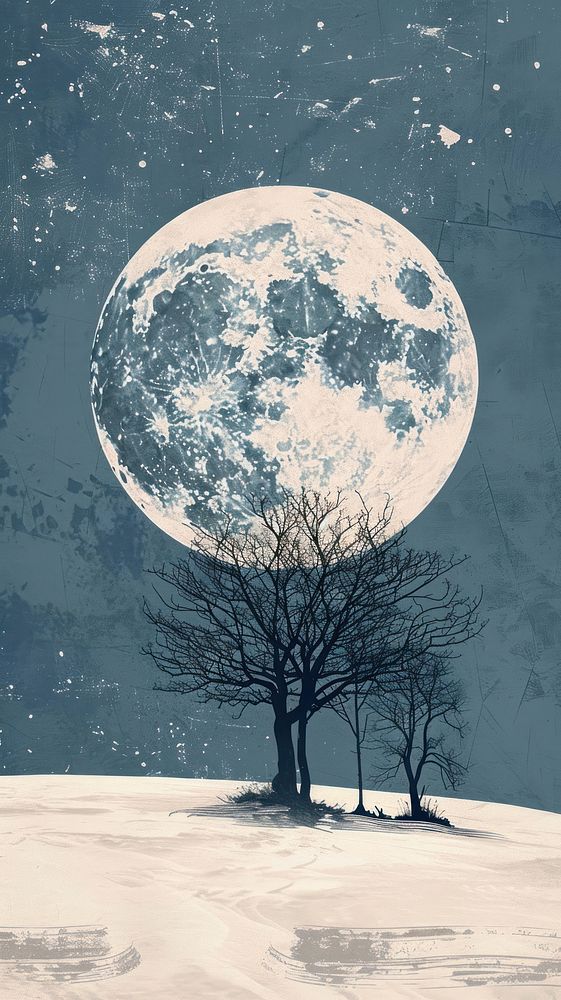 Vintage wallpaper moon astronomy outdoors.