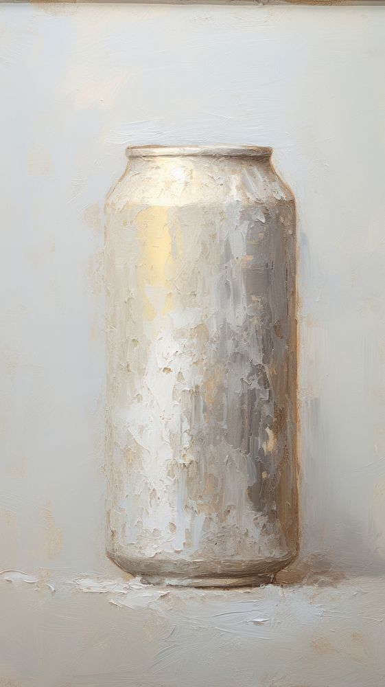 Close up on pale beer mug tin hydrant jar.