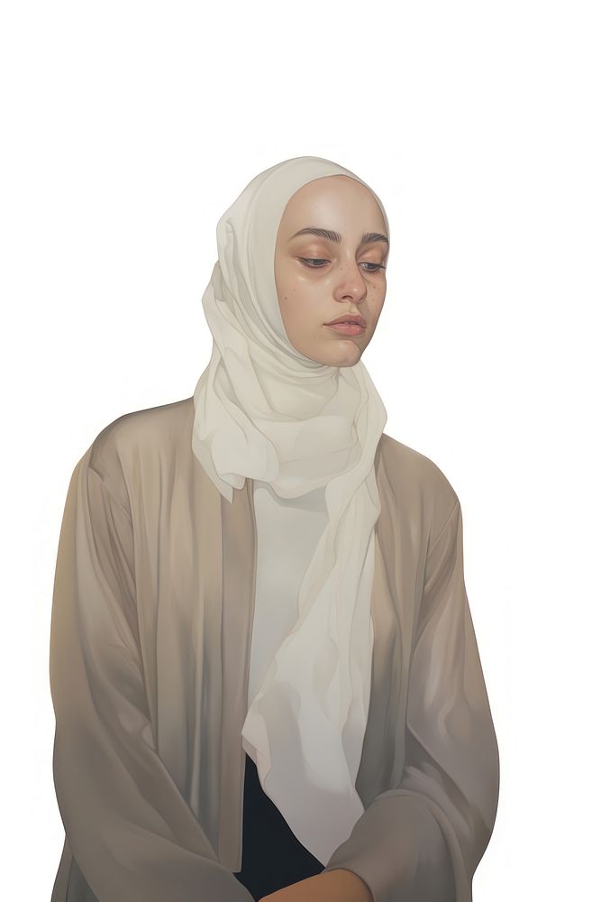 The Muslim woman dress in hijab portrait fashion scarf.
