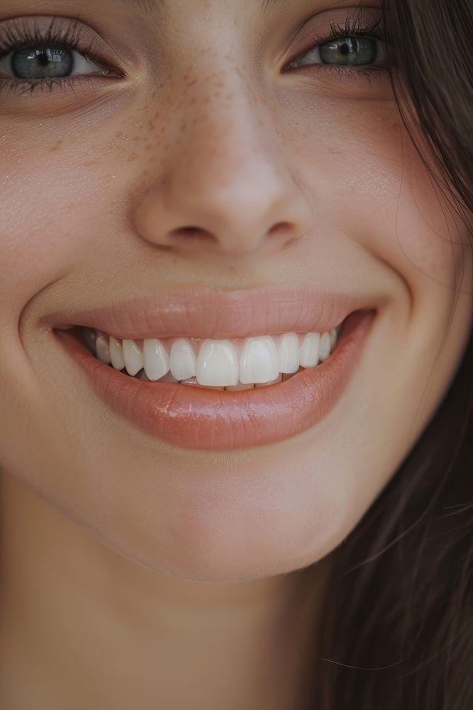 Beautiful woman smiling with white teeth face person female.