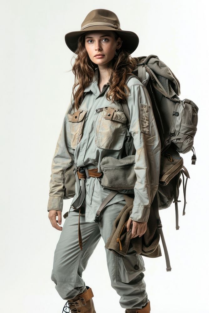Woman adventure style clothing accessories accessory military.