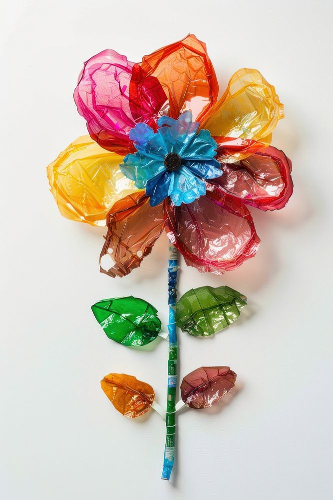 Flower made from plastic confectionery handicraft sweets.