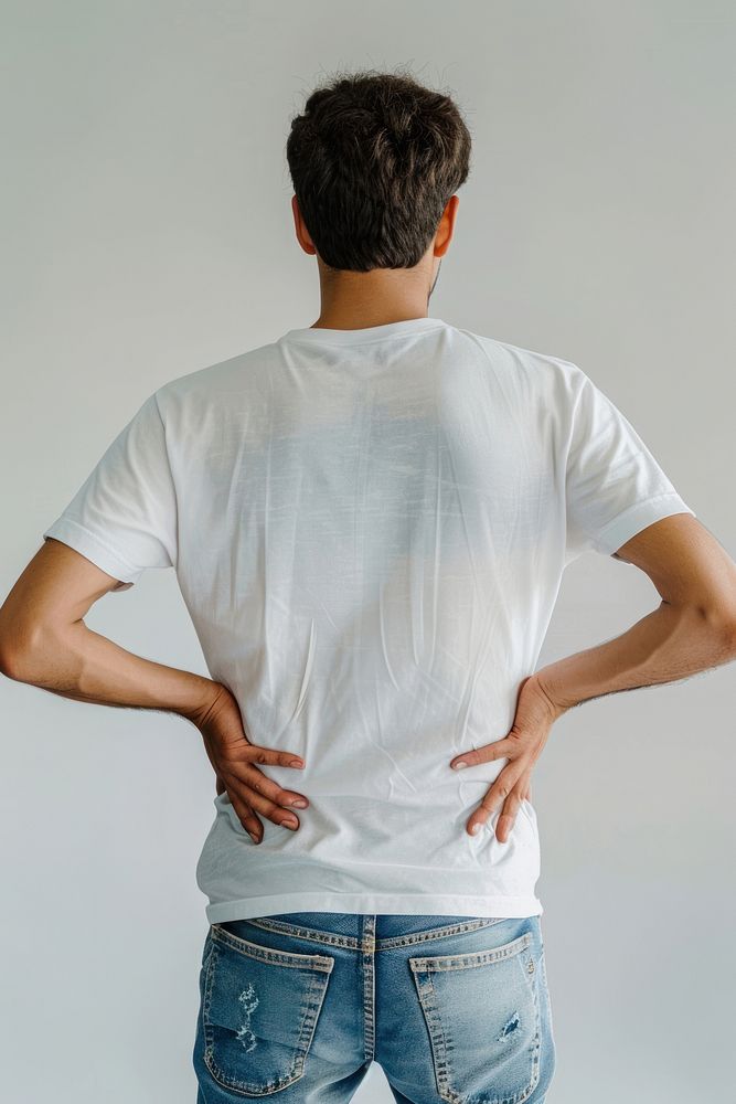 Back pain man clothing apparel.