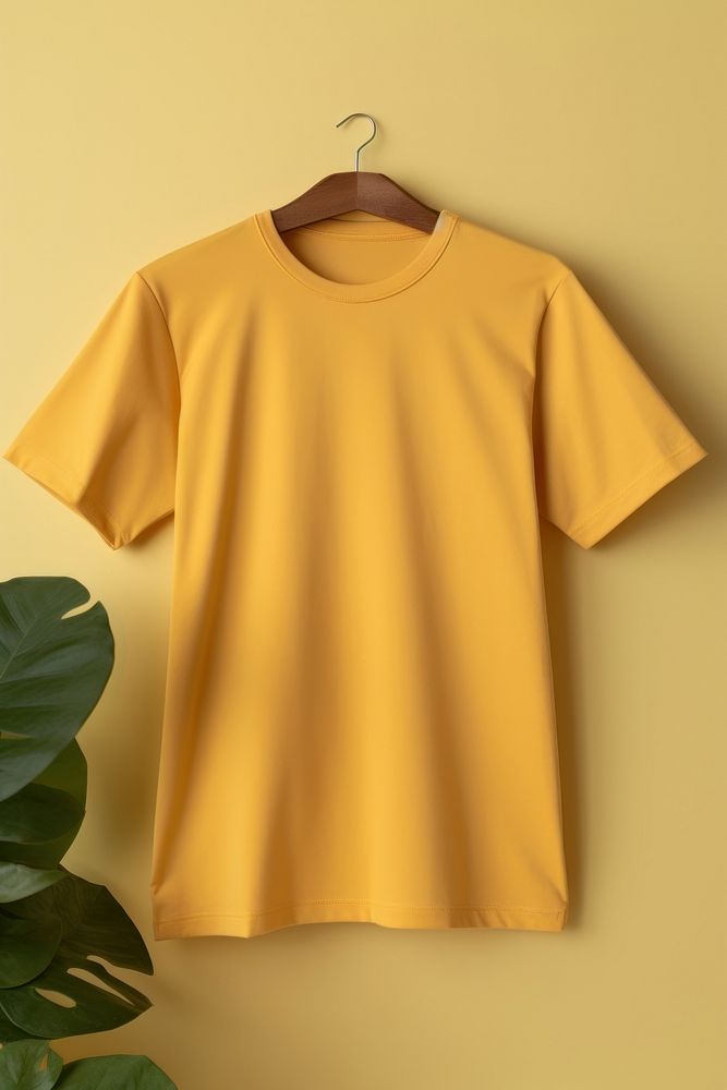 T-shirt yellow mockup sleeve.