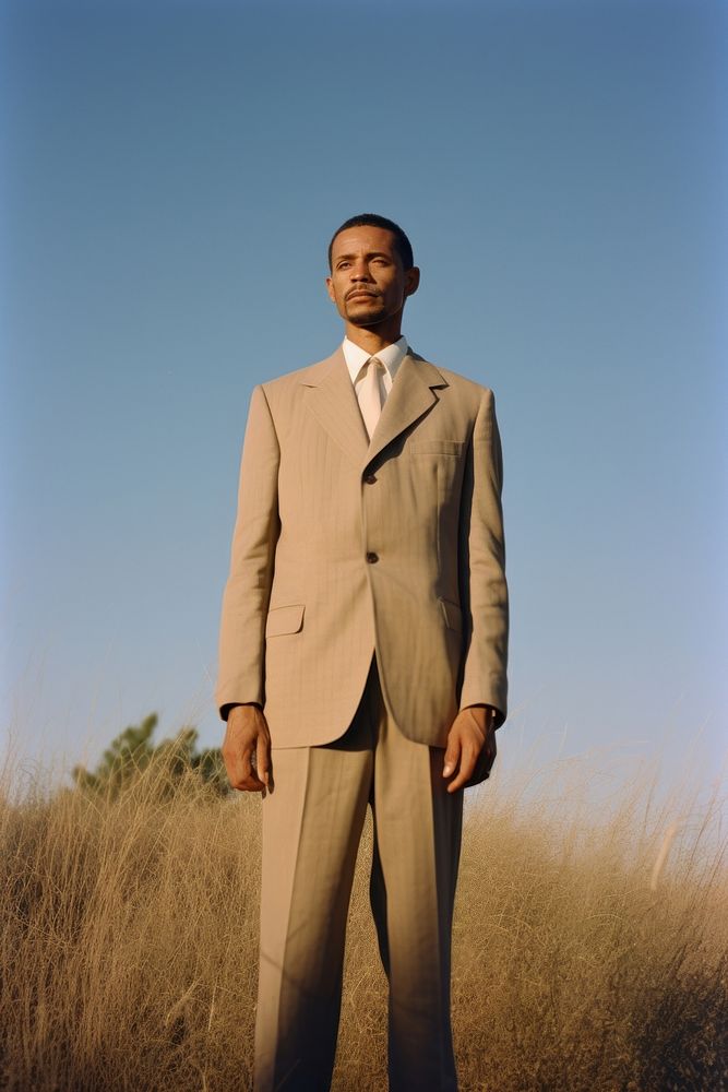Mature affrican man photography portrait suit.