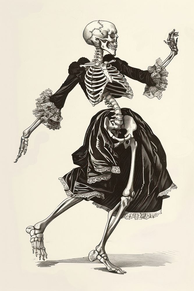 Skeleton dancing adult representation accessories.