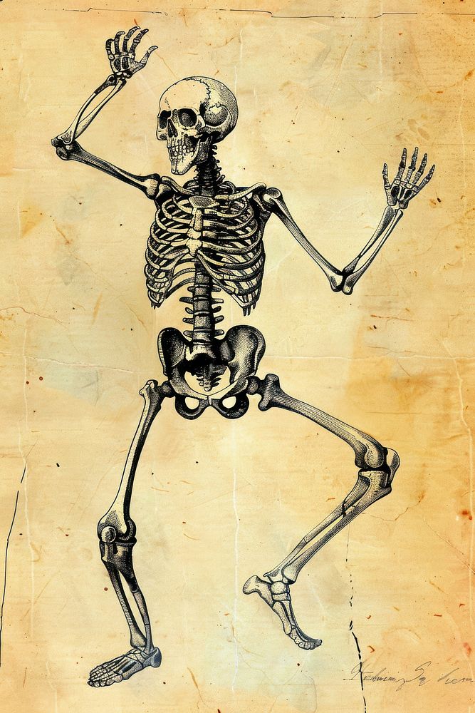 Skeleton dancing representation creativity antelope.