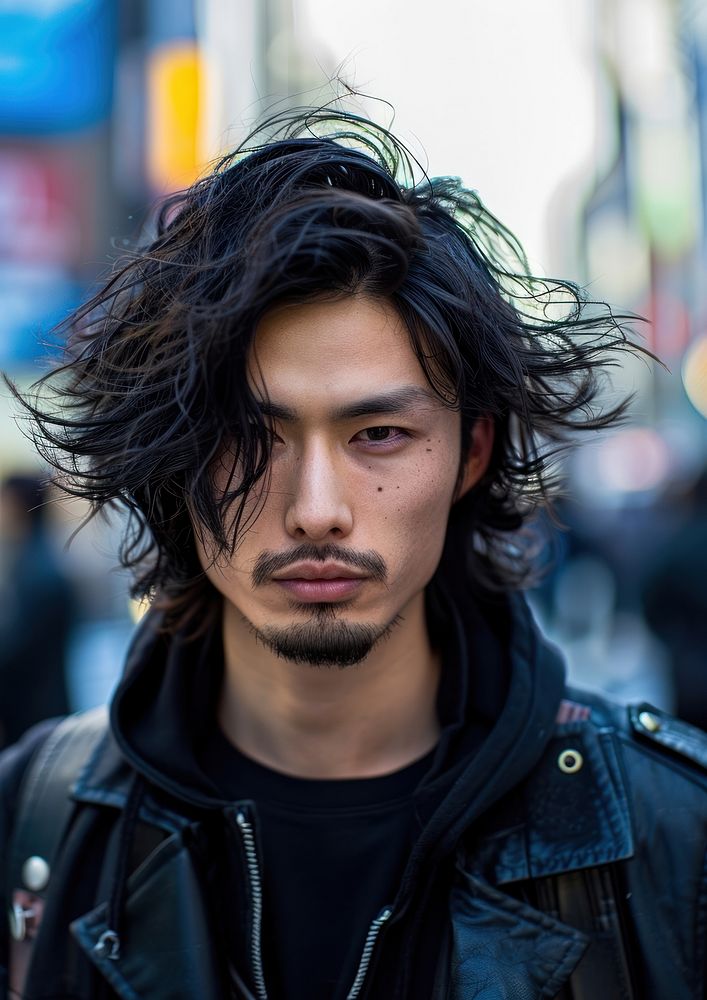 Japanese man edgy asian hairstyles adult individuality architecture.