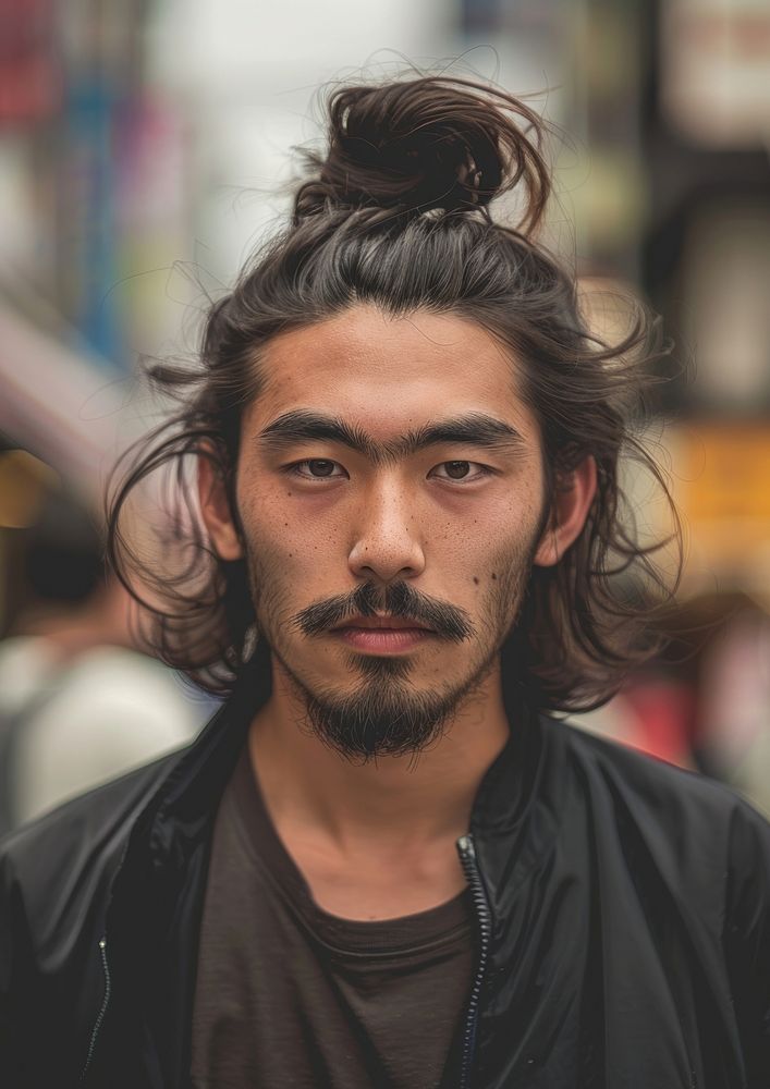 Japanese man man bun with shaves sides hairstyles adult individuality architecture.