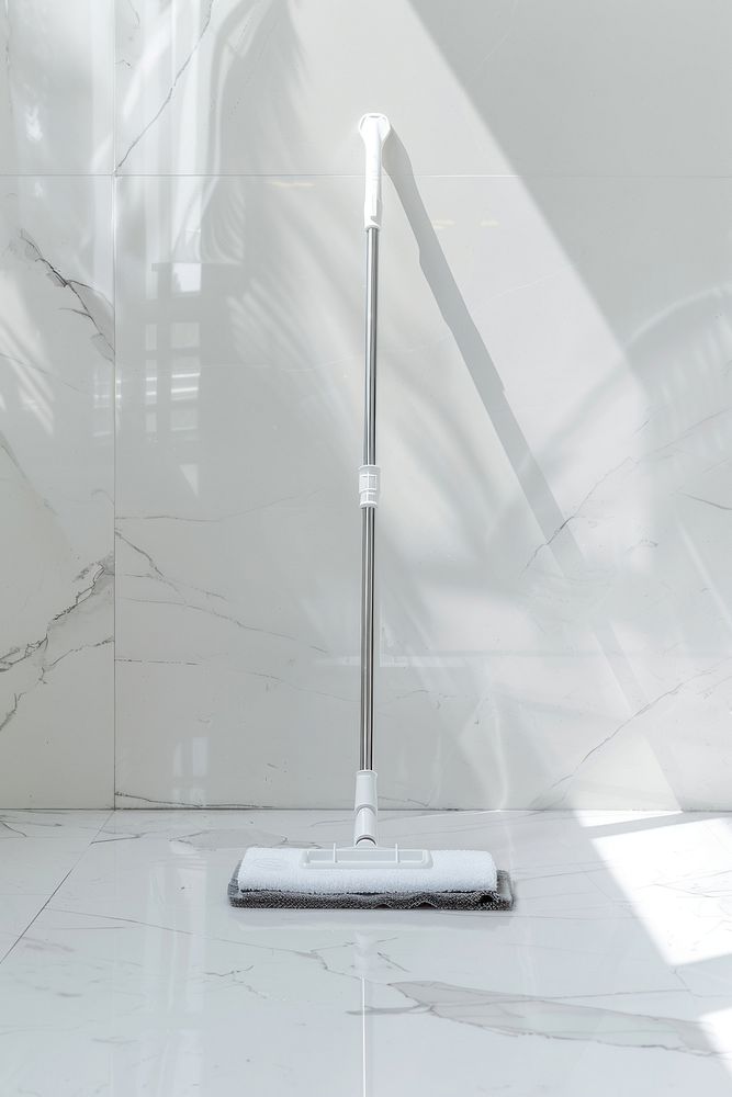 Grey squeeze-clean flat mop furniture lamp floor lamp.