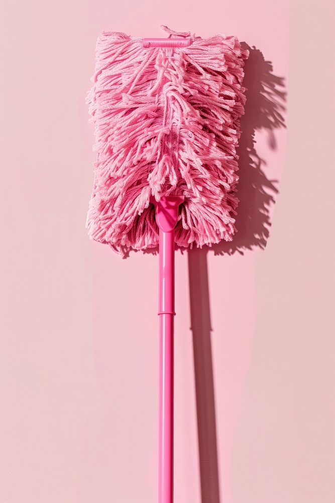Pink squeeze-clean flat mop weaponry dagger blade.