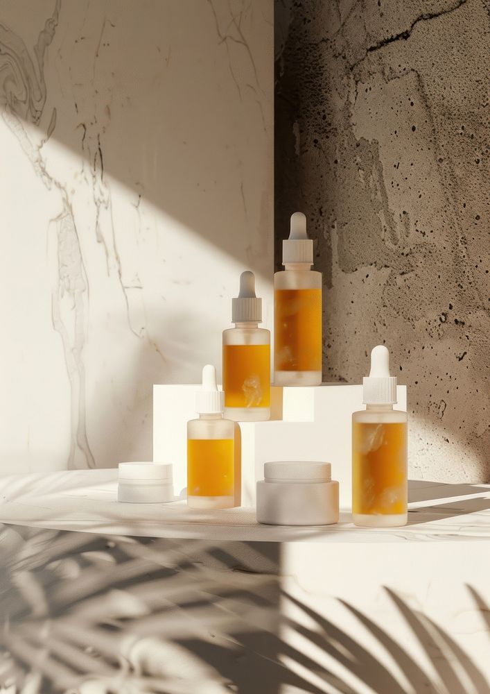 Sunscreen oil packagings cosmetics perfume bottle.