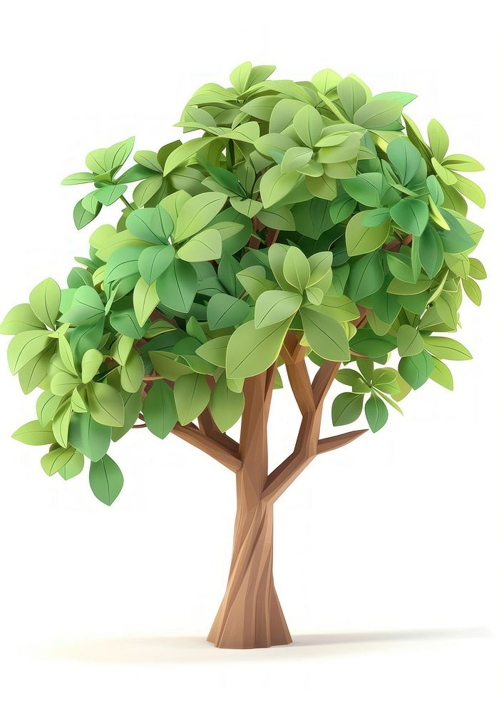 3D Illustration of tropical tree planter pottery bonsai.
