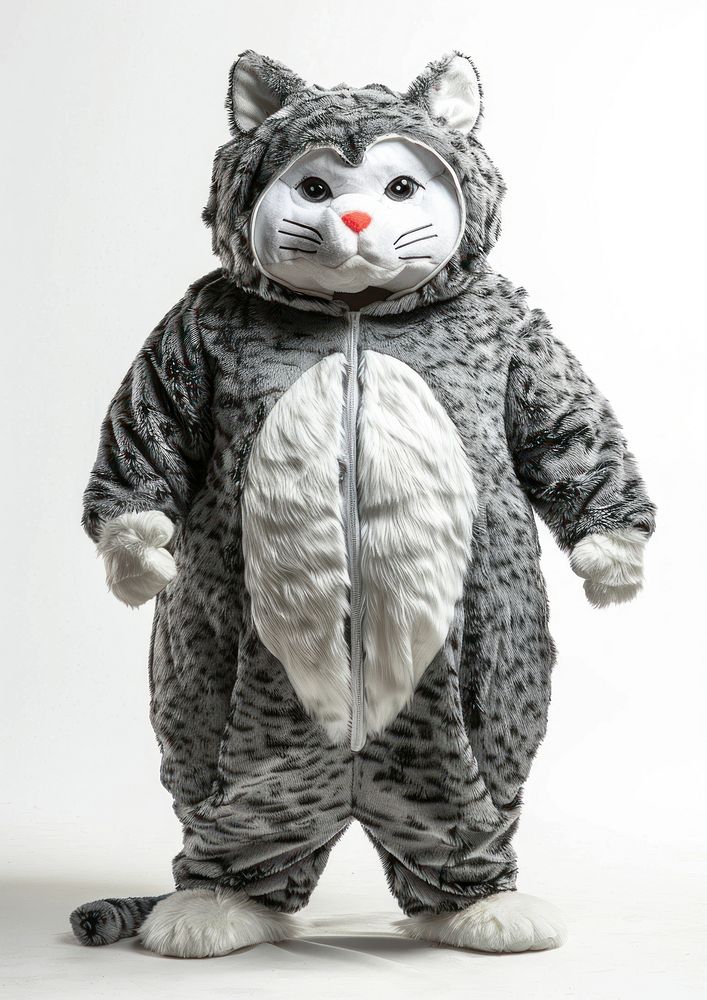 Chubby cat mascot costume mammal animal toy.