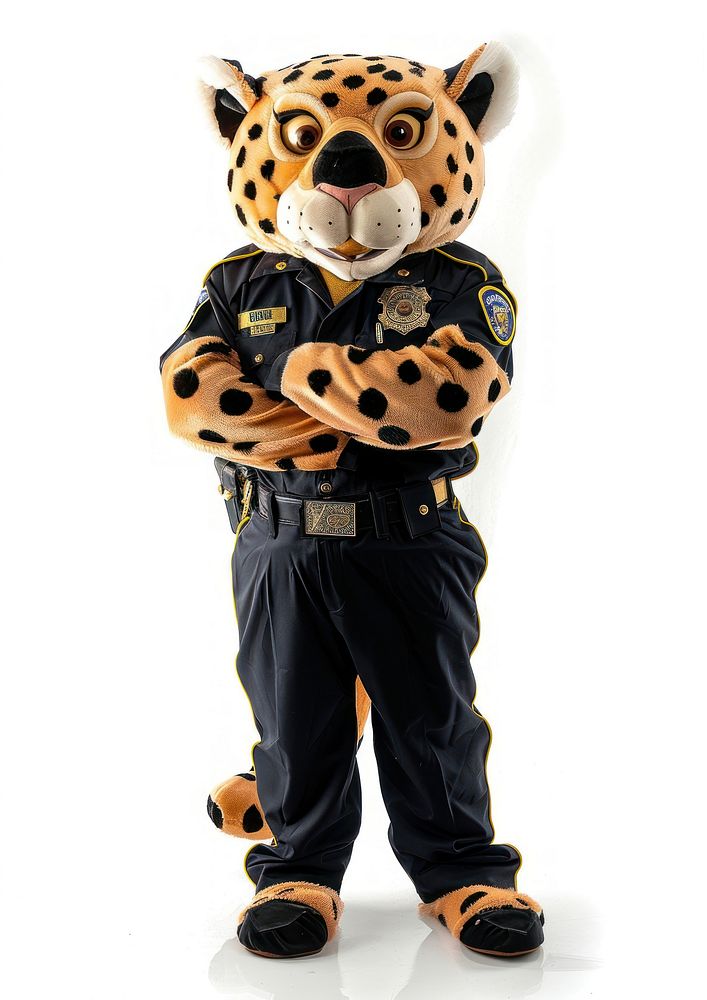 Chubby cheetah mascot costume person human baby.