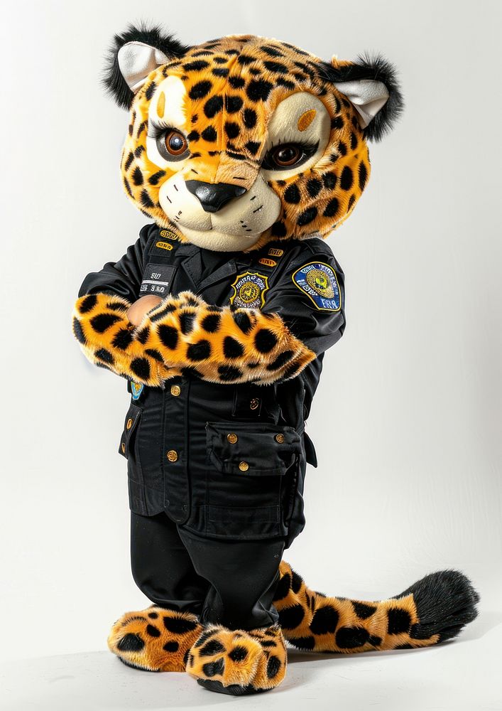 Chubby cheetah mascot costume wildlife panther leopard.