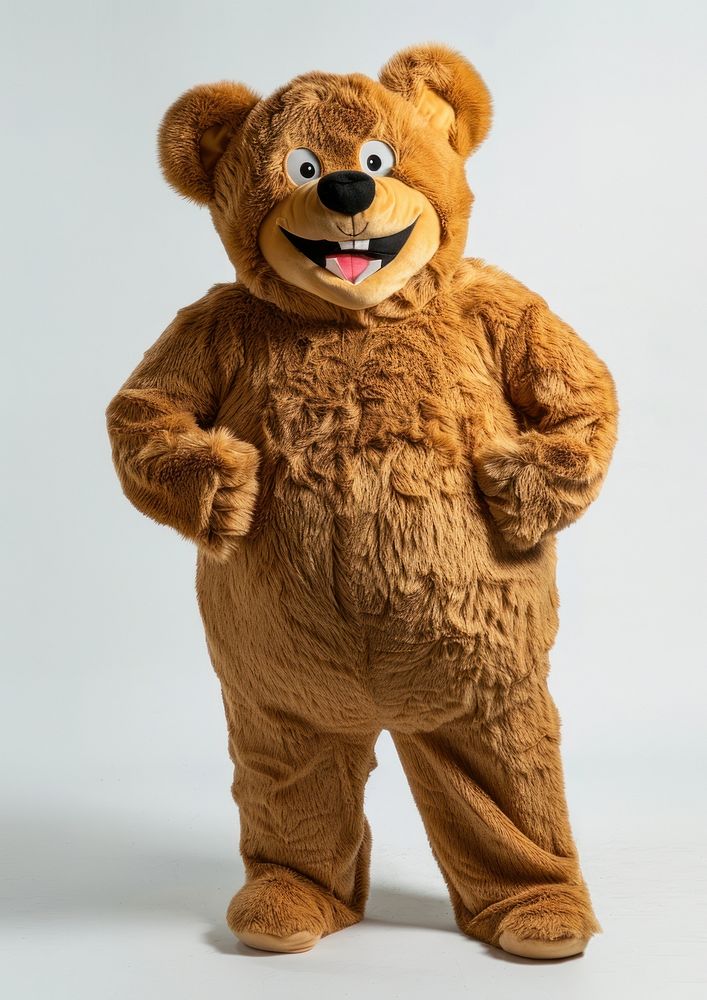 Chubby bear mascot costume mammal plush toy.