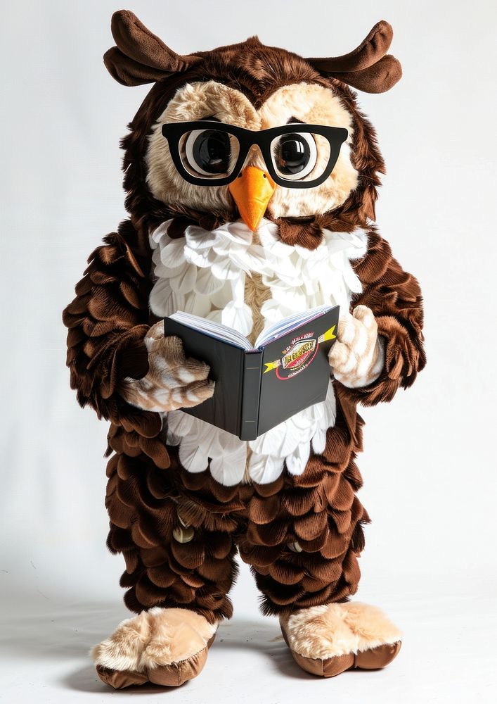 Chubby owl mascot costume plush toy teddy bear.