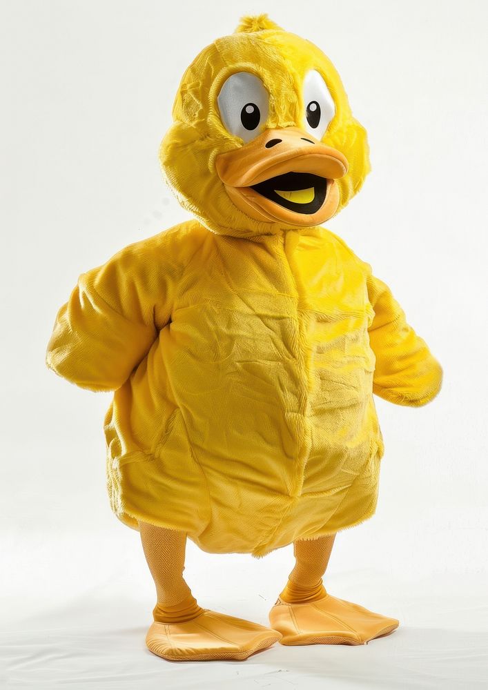 Duck mascot costume clothing raincoat apparel.