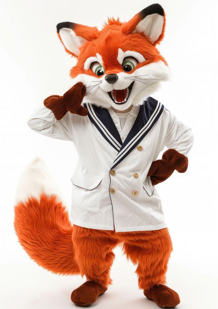 Fox mascot costume person clothing apparel.