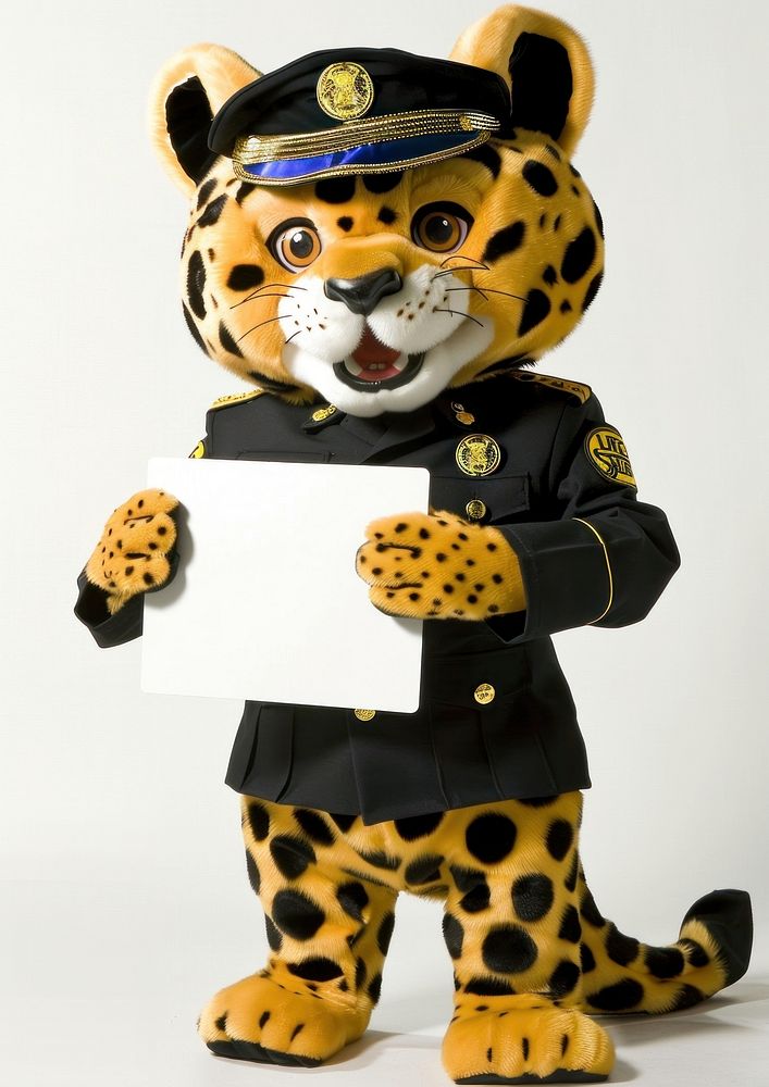 Leopard mascot costume person figurine clothing.