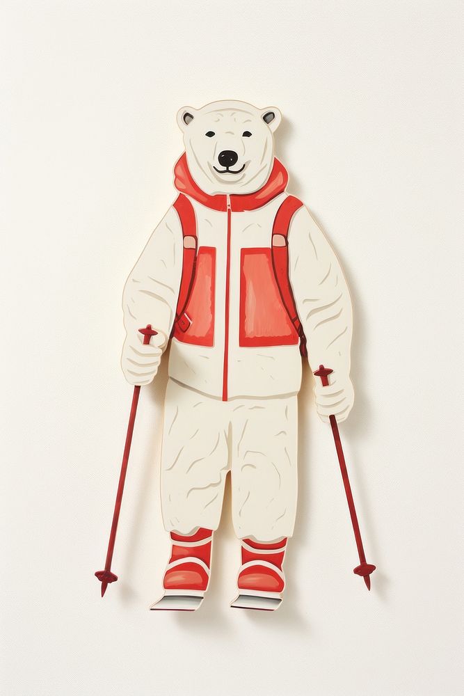 Polar bear cute representation outerwear.