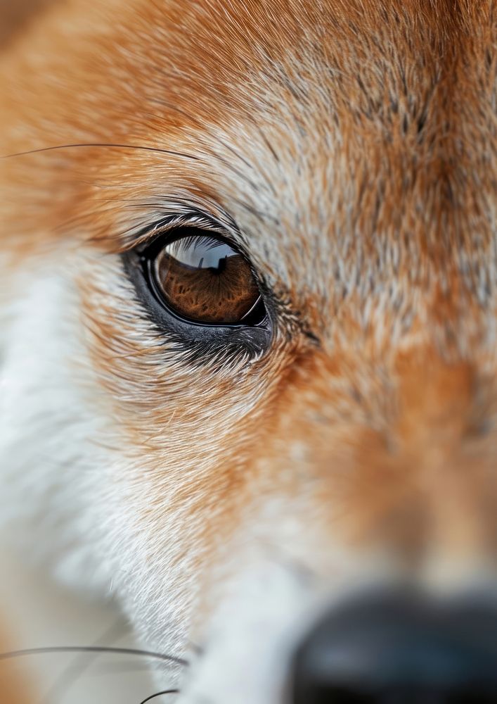 Photo of shiba inu eye wildlife animal mammal.