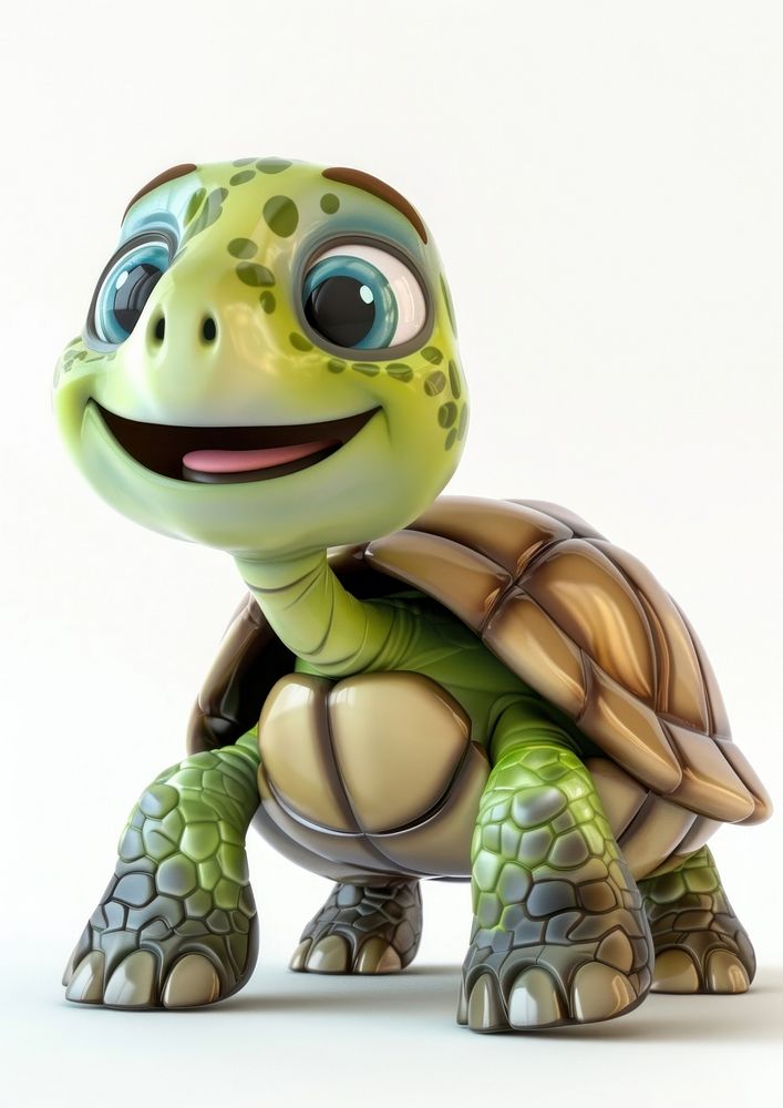 3D Illustration of tortoise figurine reptile animal.