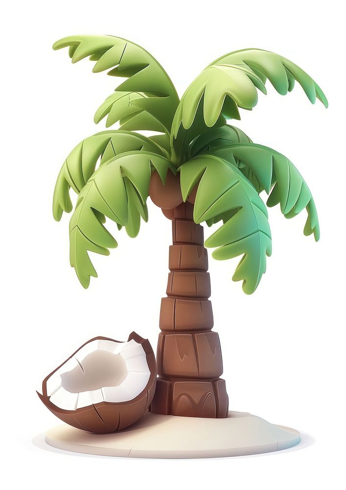 3D Illustration of coconut tree arecaceae produce plant.