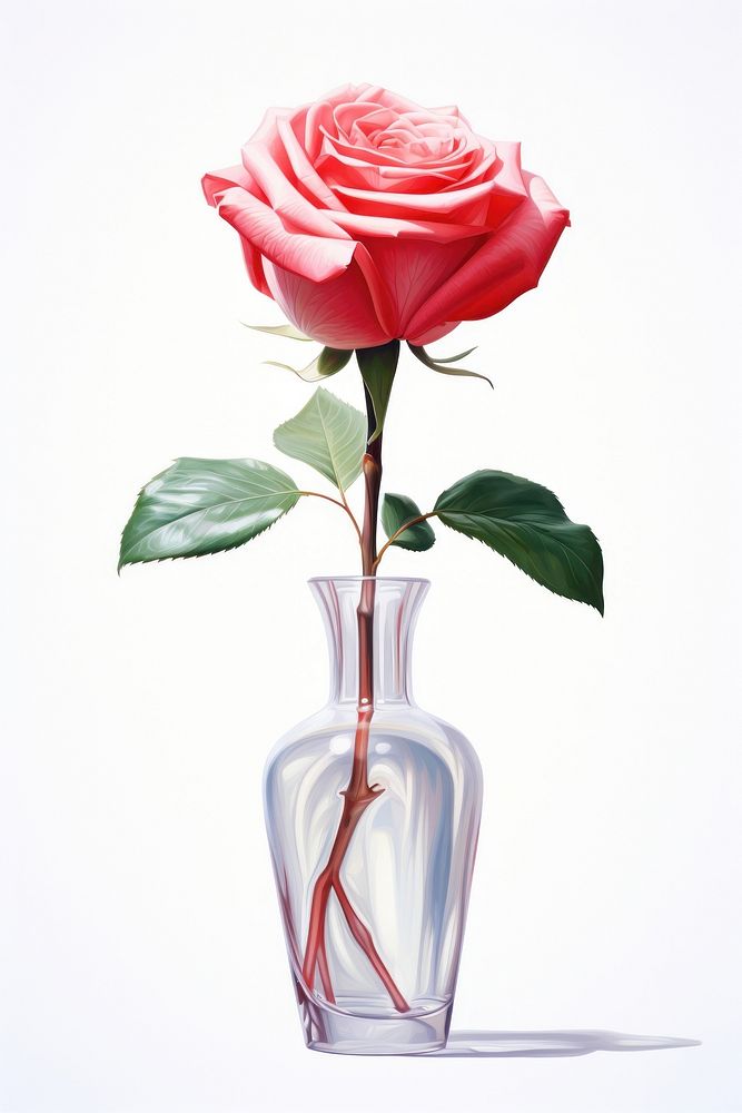 Rose in vase flower plant inflorescence.