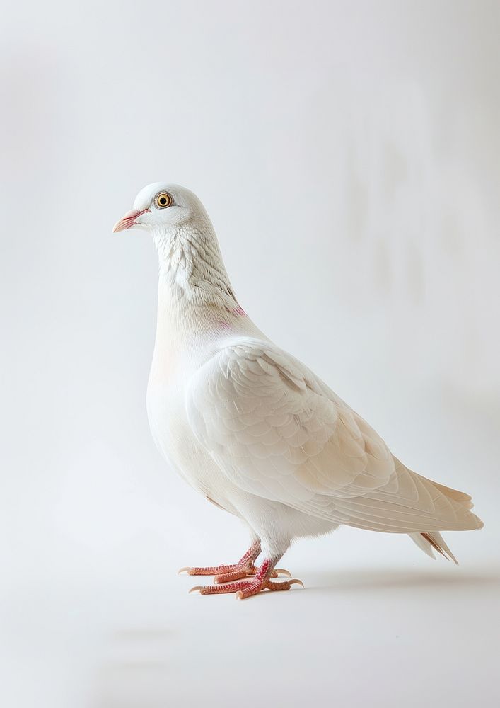 Photo of white pigeon animal bird wildlife.