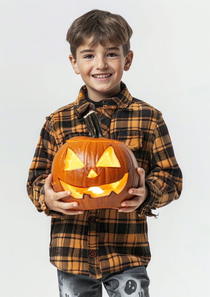 Photo of a boy halloween jack-o-lantern festival.