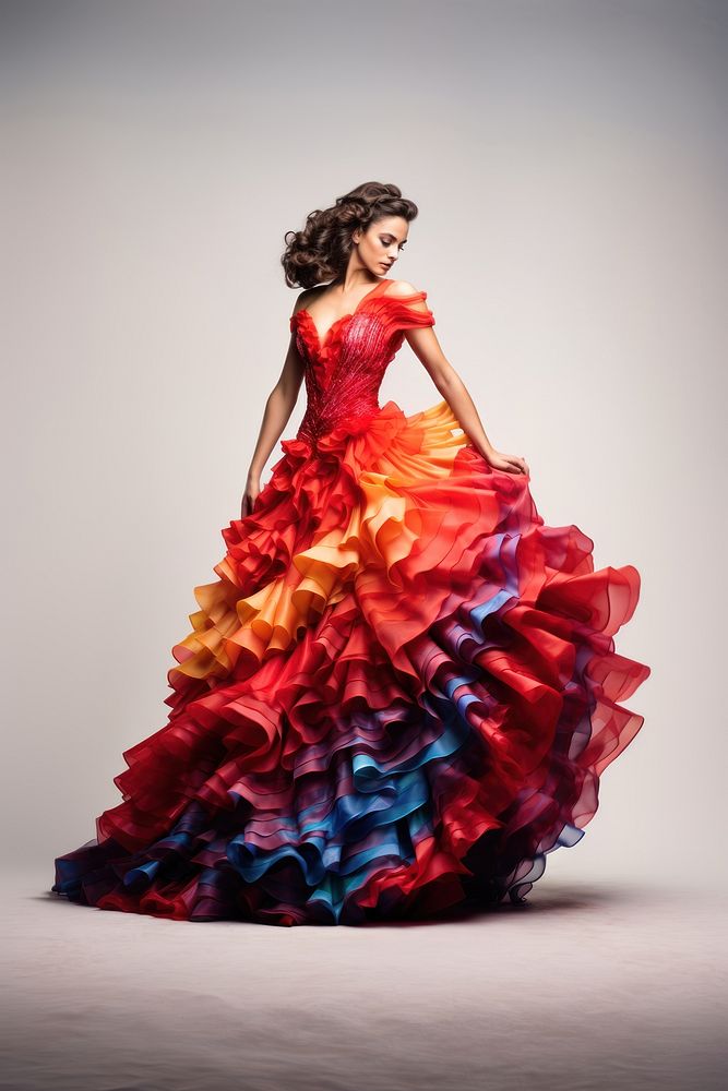 Flamenco fashion dancing dress.