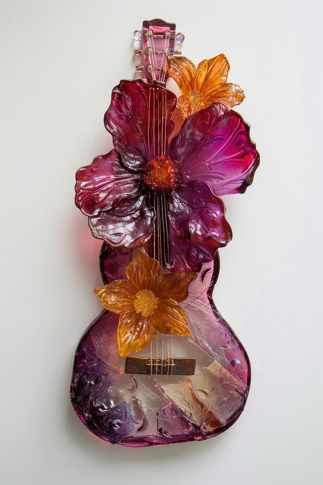 Guitar guitar flower art.