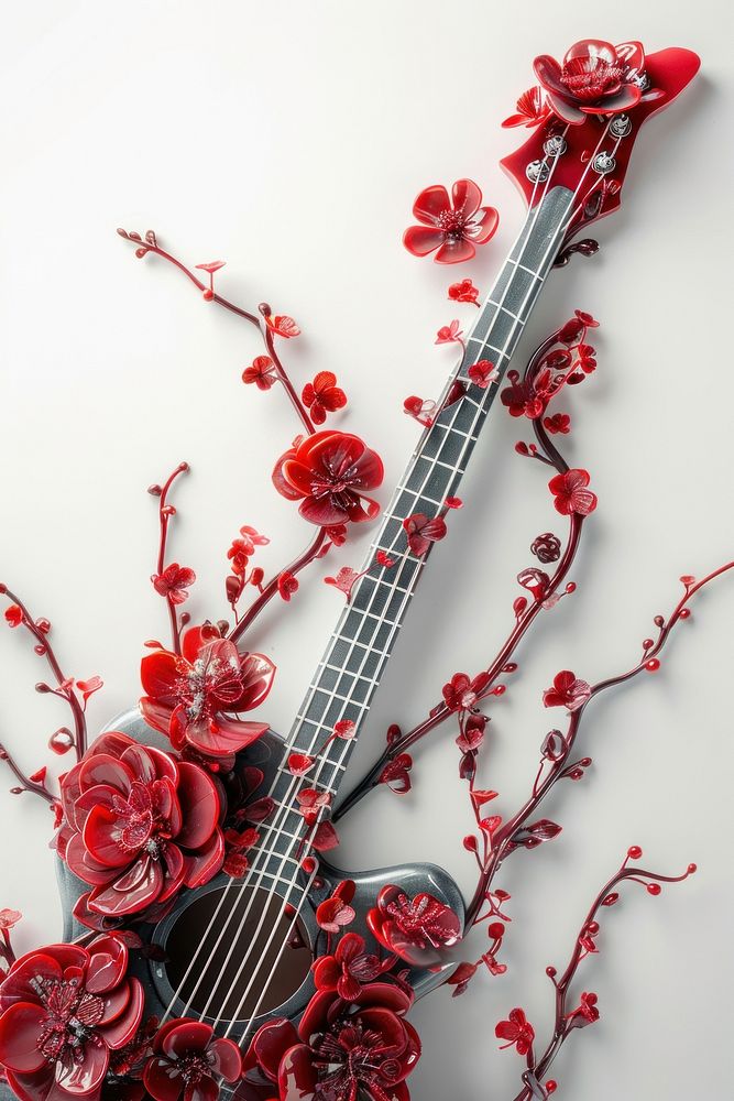 Guitar guitar flower performance.