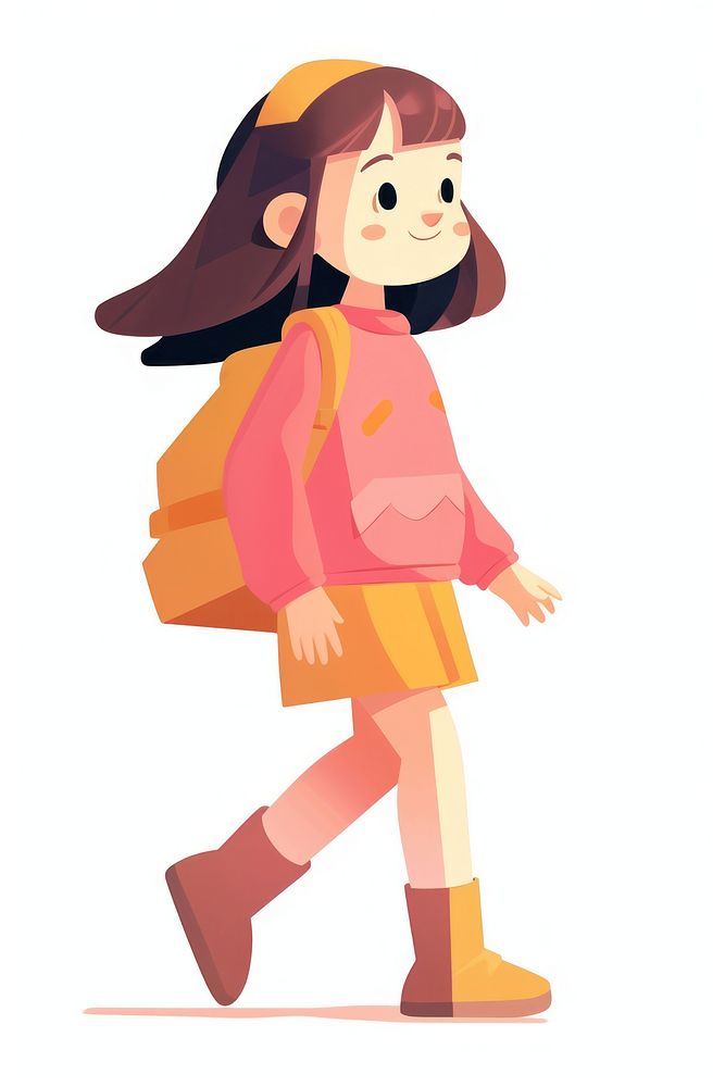 Girl walking cute hairstyle footwear.