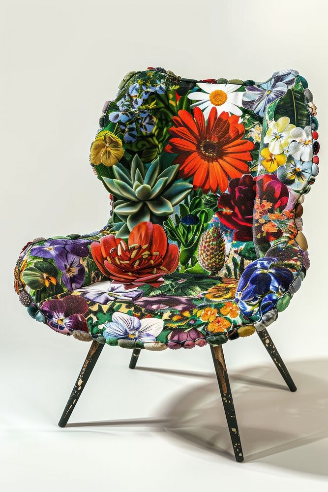Flower Collage Chair chair furniture armchair.