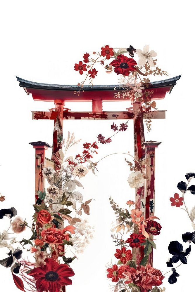 Flower pattern plant torii.