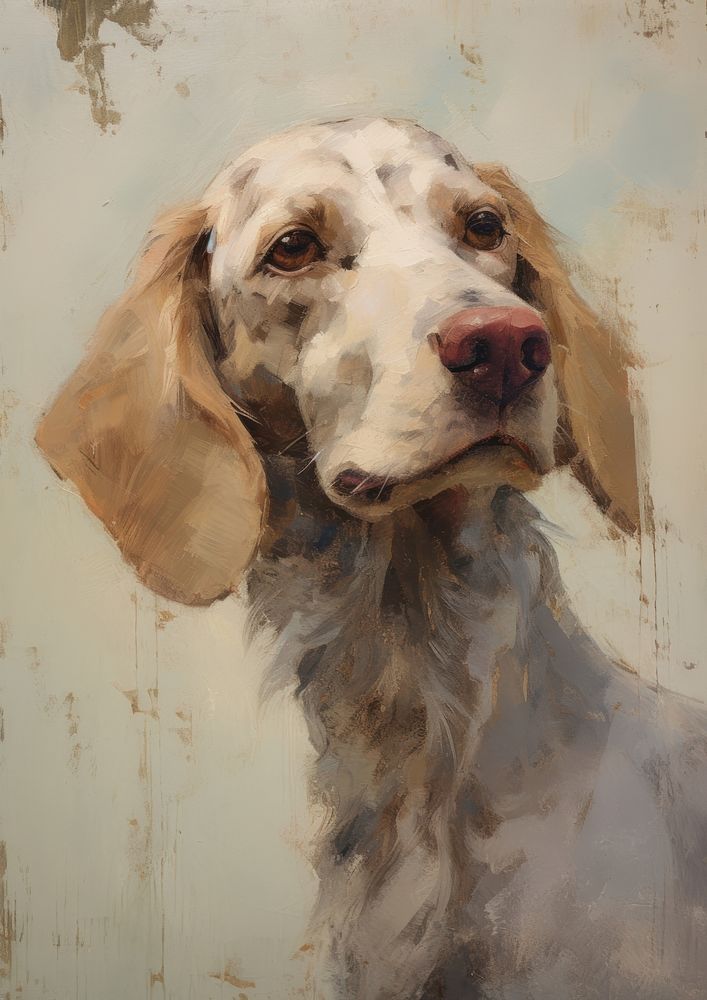 Close up on pale dog painting animal mammal.