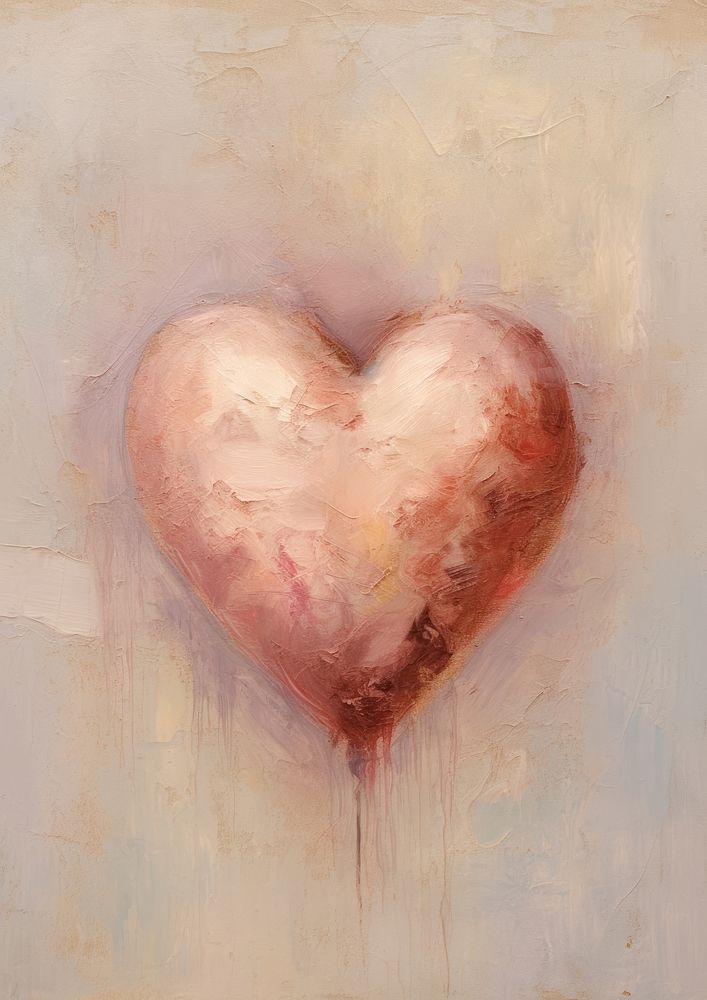 Close up on pale cute heart painting backgrounds creativity.